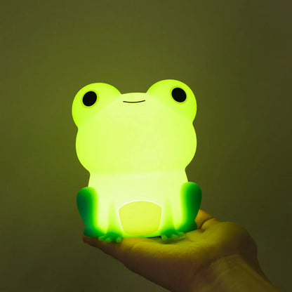 Decorbites™ Lámpara de noche de rana: Luz suave de silicona regulable para niños, recargable con luz multicolor