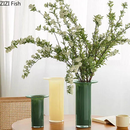 DecorBites™ Jade Trumpet Glass Vase Hydroponics Flower Pot Desk Decoration