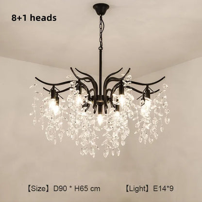 DecorBites™ Crystal Chandelier: Modern Minimalist Luxury LED Lighting for Living Room and Bedroom