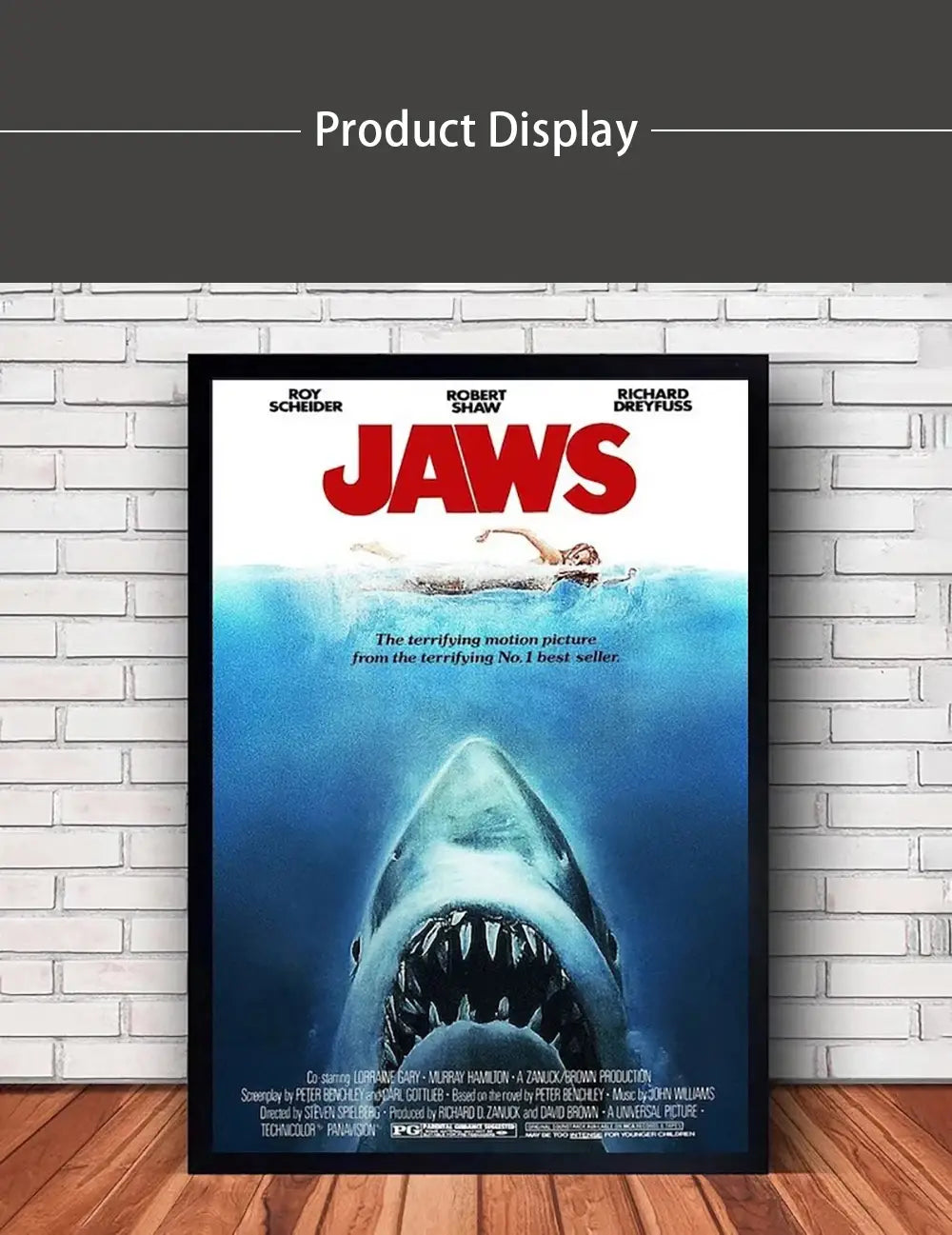 DecorBites™ Classic JAWS Movie Poster Canvas Wall Art