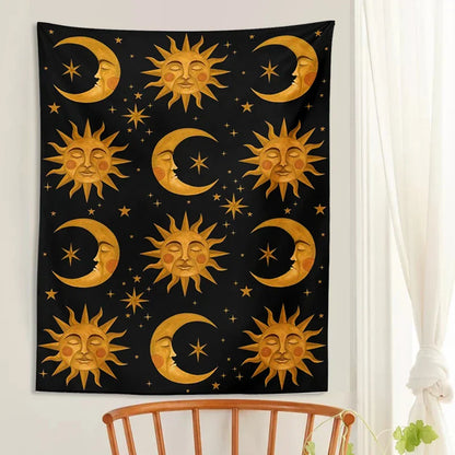 Decobites Sun Moon Tapestry Tarot Mandala Wall Hanging Bedspread Beach Mat Hippie Wall Rugs