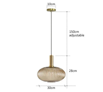 DecorBites™ Colorful Glass Pendant Lights Living Room Bedside Lamp LED Hanging Lighting