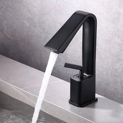 DecorBites™ Brush Gold Basin Faucet Single Lever Hot Cold Mixer Sink Tap Vanity