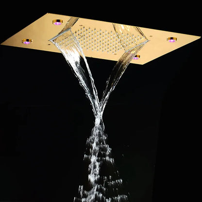 DecorBites™ LED Shower Faucet Ceiling Mount Rainfall Waterfall Head Shower Set