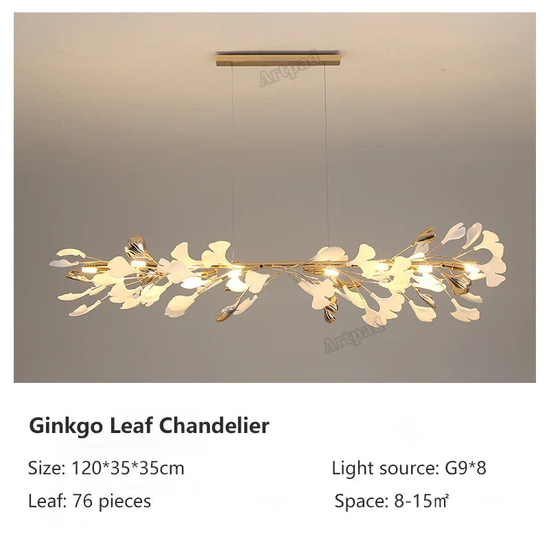 DecorBites™ Classic White and Gold Leaf Pendant Lamp for Living Room Dining Room Lighting