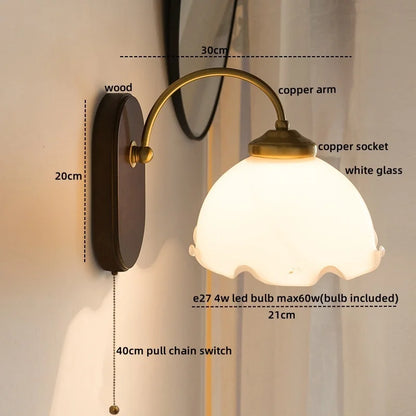 DecorBites™ Glass Copper LED Wall Lights - Nordic Modern Bedroom Bathroom Living Room Lamp