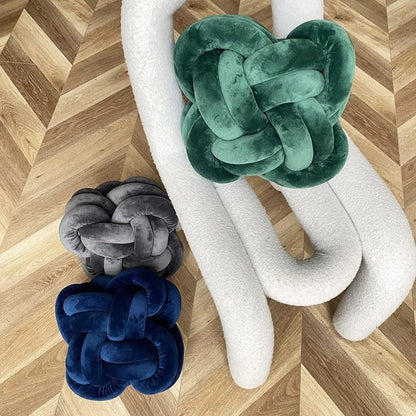 DecorBites™ Knot Pillow Ball Xmas Decorative Throw Pillow with Soft Plush