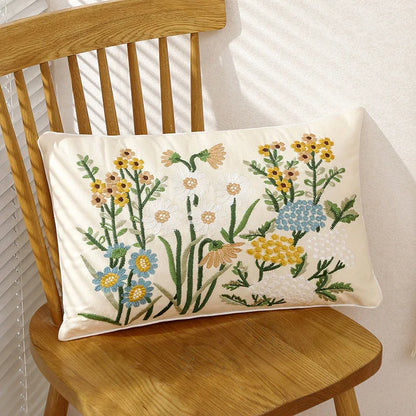 غطاء وسادة DecorBites™ ثلاثي الأبعاد بتصميم زهرة وردية على طراز المزرعة، مقاس 45×45 سم - أريكة مطرزة، سرير، غرفة معيشة