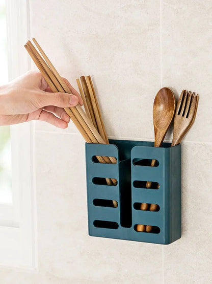 DecorBites™ Kitchen Utensils Organizer Rack - Wall-mounted Storage for Tableware and Cutlery