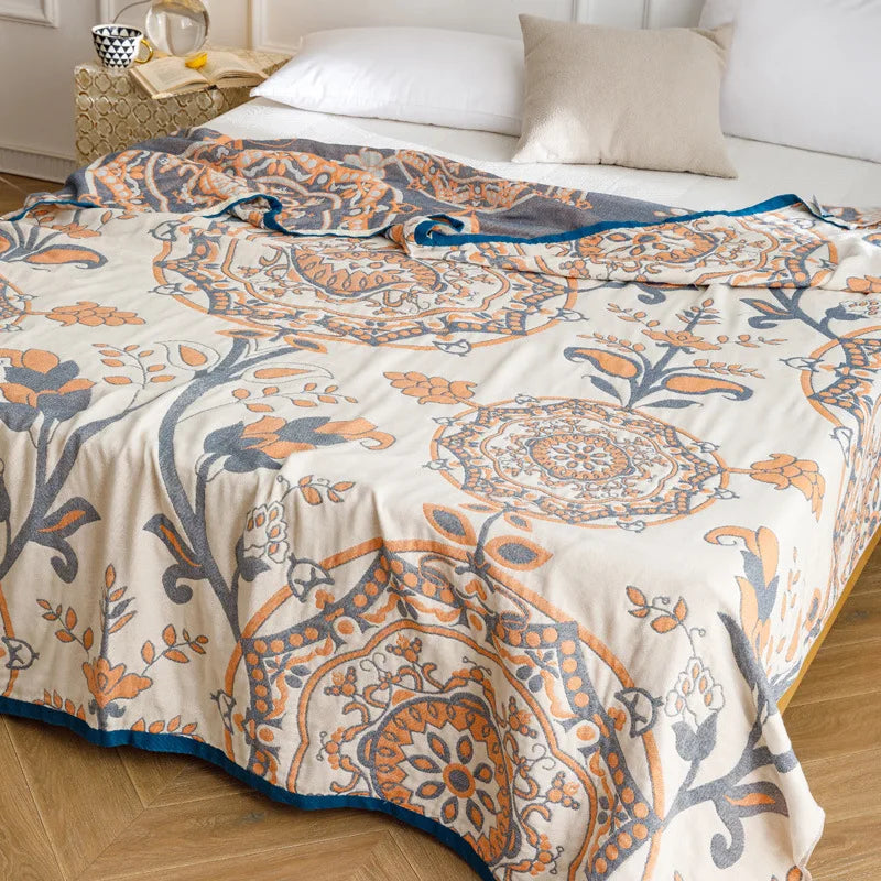 بطانية صيفية من القطن والشاش من DecorBites™، ناعمة وجيدة التهوية، مناسبة للسرير الفردي المزدوج