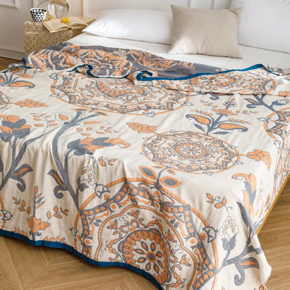 بطانية صيفية من القطن والشاش من DecorBites™، ناعمة وجيدة التهوية، مناسبة للسرير الفردي المزدوج