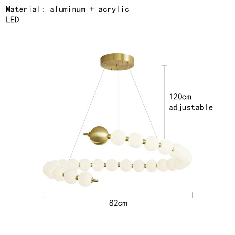 DecorBites™ Brass Round LED Pendant Lights Adjustable Wire Copper Aluminium Lamps