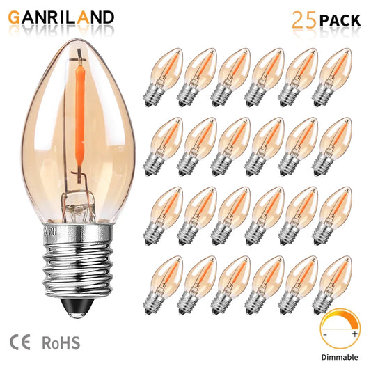 DecorBites™ Gold Tint Glass LED Filament Candelabra Bulb Dimmable 2200K 0.5W 110V 220V