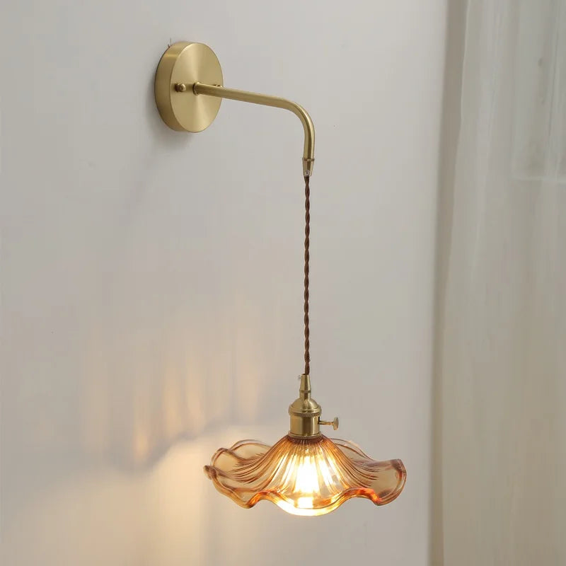 DecorBites™ Amber Glass LED Wall Sconce for Home Indoor Lighting