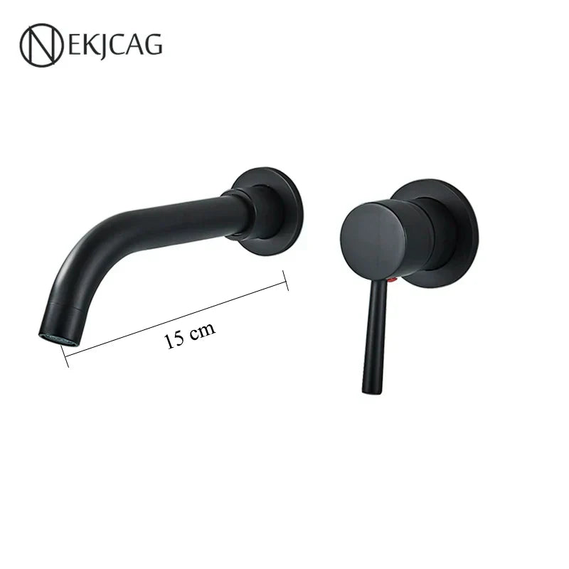 Grifo de la Cuenca de Oro Decorbites™: Asa Única, Agua Caliente y Fría, Acabado en Negro Mate