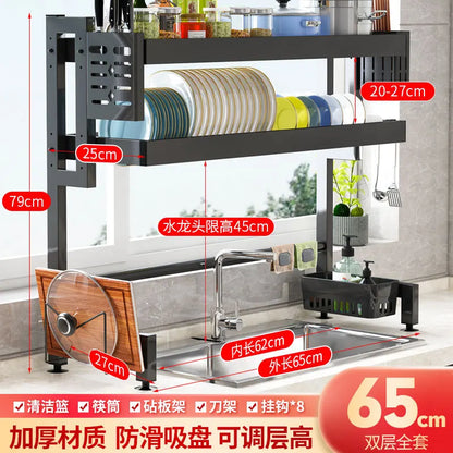 DecorBites™ Kitchen Sink Dish Drying Rack Cutlery Organizer Shelf Counter Storage