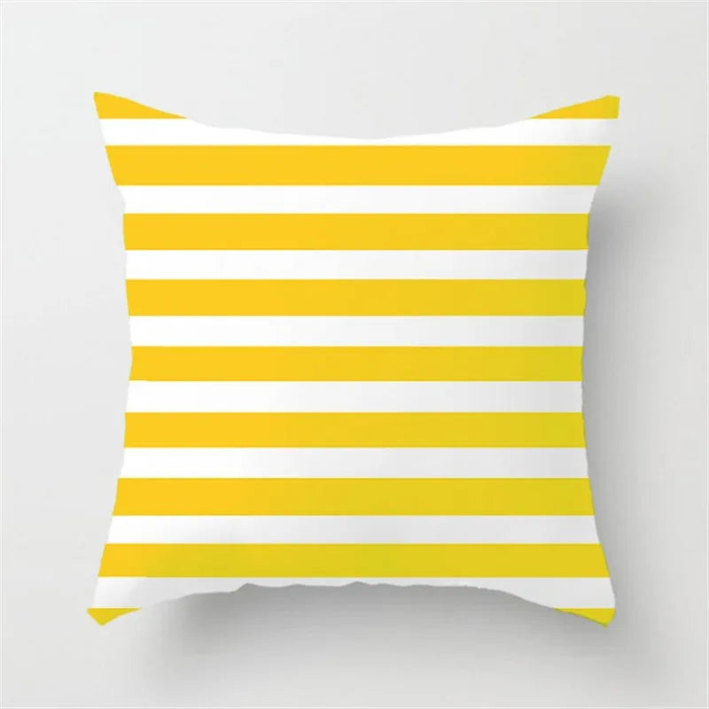 Funda de almohada DecorBites™ con rayas geométricas para decoración moderna del hogar