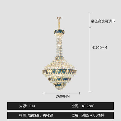 DecorBites™ Crystal Chandelier for High-End Designer Duplex Living Room