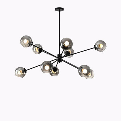 DecorBites™ Glass Chandelier with Metal Frame for Parlor, Dining Room, and Bedroom Lighting