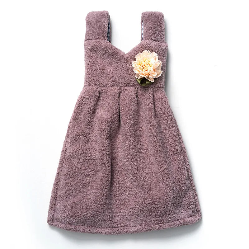 DecorBites™ Kids' Cute Dress Hand Towel: Thick Coral Velvet, Soft Touch, Home & Kitchen Cleaning