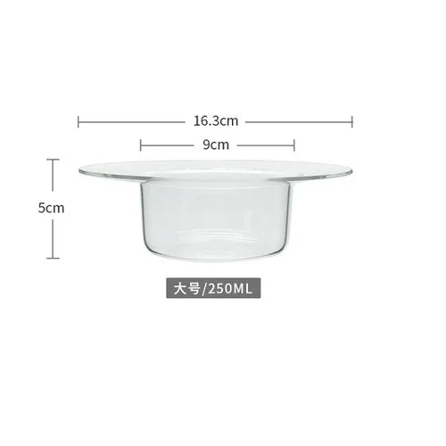 DecorBites™ Cute Straw Hat Glass Bowl for Desserts and Fruits