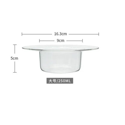 DecorBites™ Cute Straw Hat Glass Bowl for Desserts and Fruits