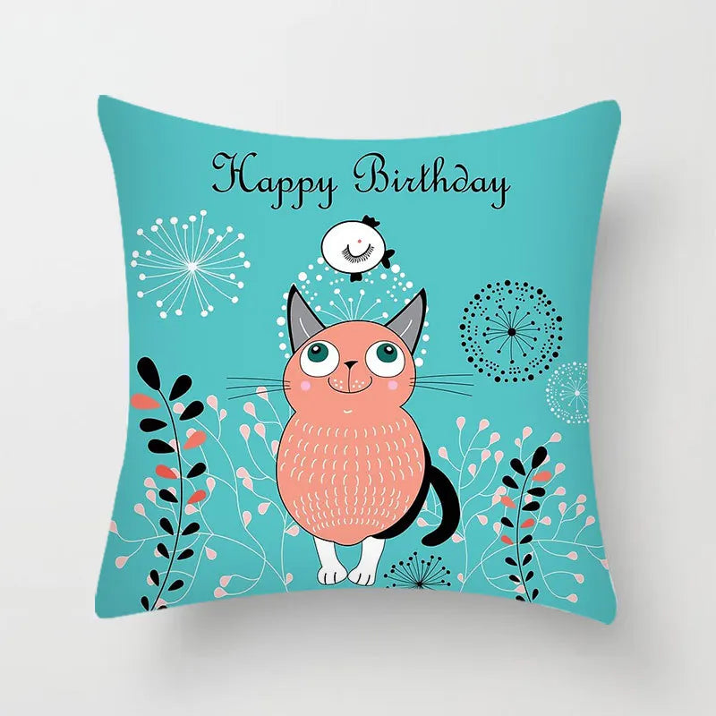 Cat Pattern Pillow Cover