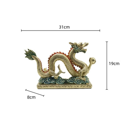 DecorBites™ Chinese Dragon Resin Sculpture - Zodiac Home Decor Accessory