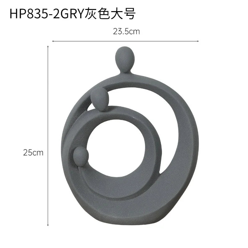 DecorBites™ Abstract Family Sculpture Set Geometric Home Decoration Ornaments