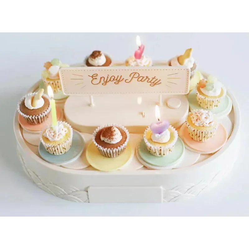 DecorBites™ Dessert Table Rotating Machine for Sushi, Cupcakes, Macarons Display