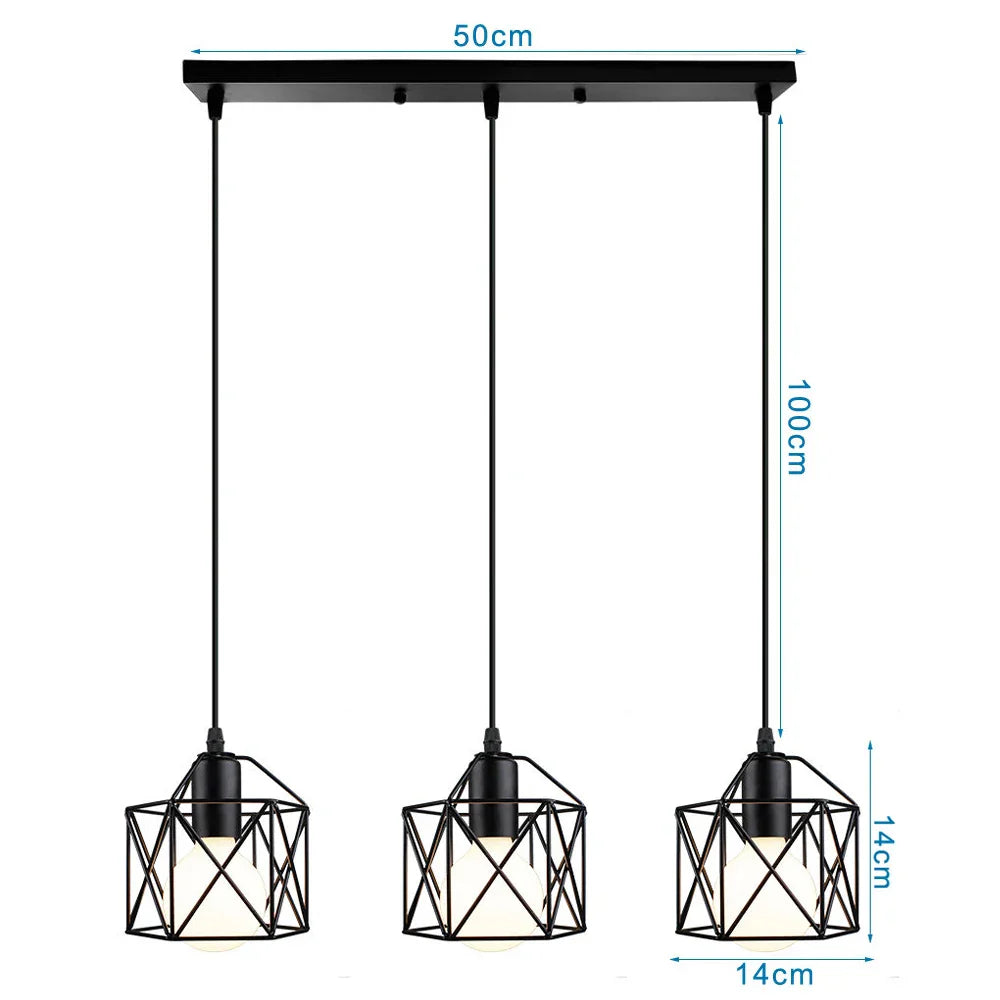 DecorBites™ Industrial Wood Pendant Chandelier for Dinning Living Room Kitchen LED Fixture