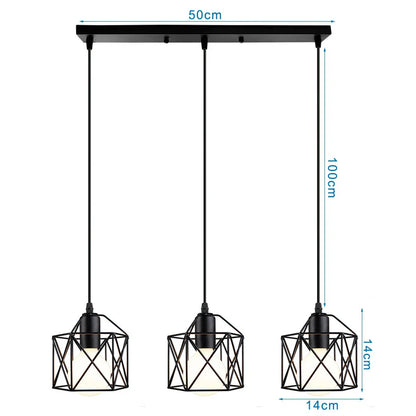 DecorBites™ Industrial Wood Pendant Chandelier for Dinning Living Room Kitchen LED Fixture