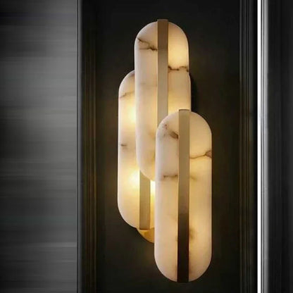 ديكوربايتس™ مصباح حائط رخامي بيضاوي من المرمر لغرفة المعيشة الداخلية وغرفة النوم والمطبخ وإضاءة الممر