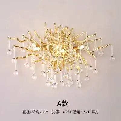 DecorBites™ Golden Chandelier Modern Luxury LED Glossy Ceiling Lamp