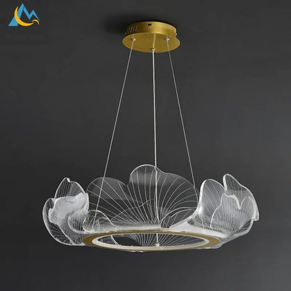 DecorBites™ Lotus Leaf Acrylic LED Chandelier Pendant Light for Dining Room, Bedroom, Living Room