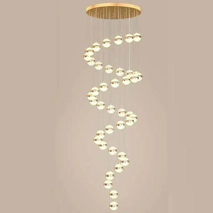 DecorBites™ Gold Acrylic Chandelier - Modern Staircase LED Lighting