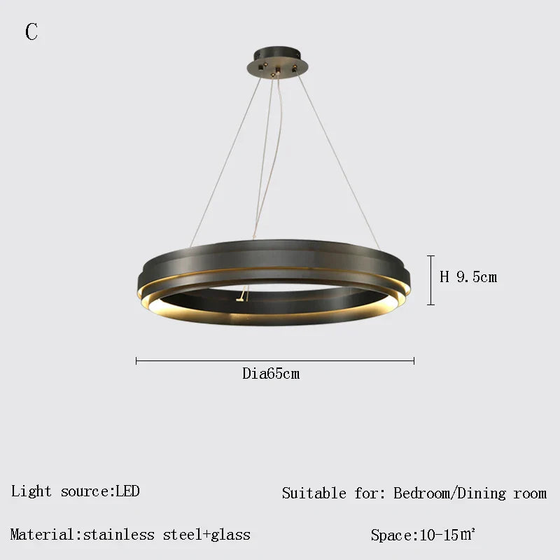 DecorBites™ Gold Ring Chandelier: Modern Italian Design for Stylish Living Spaces