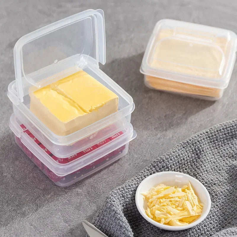 DecorBites™ Japanese Flip-Top Refrigerator Storage Box for Butter, Cheese Slices, and Spices
