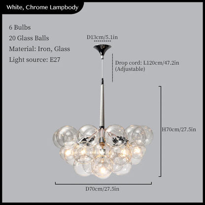 DecorBites™ Glass Balls Ceiling Pendant Lights Minimalist Living Room Chandelier Shop Bar Decor