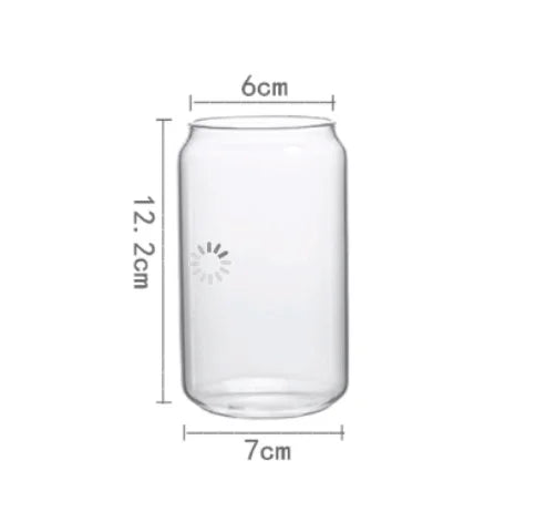 DecorBites™ Can-Shaped Aesthetic Drinking Glasses Set with Lid and Straw