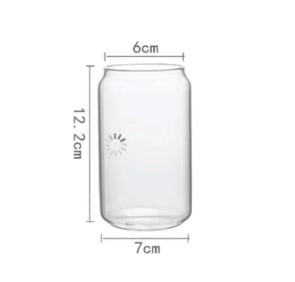 DecorBites™ Can-Shaped Aesthetic Drinking Glasses Set with Lid and Straw