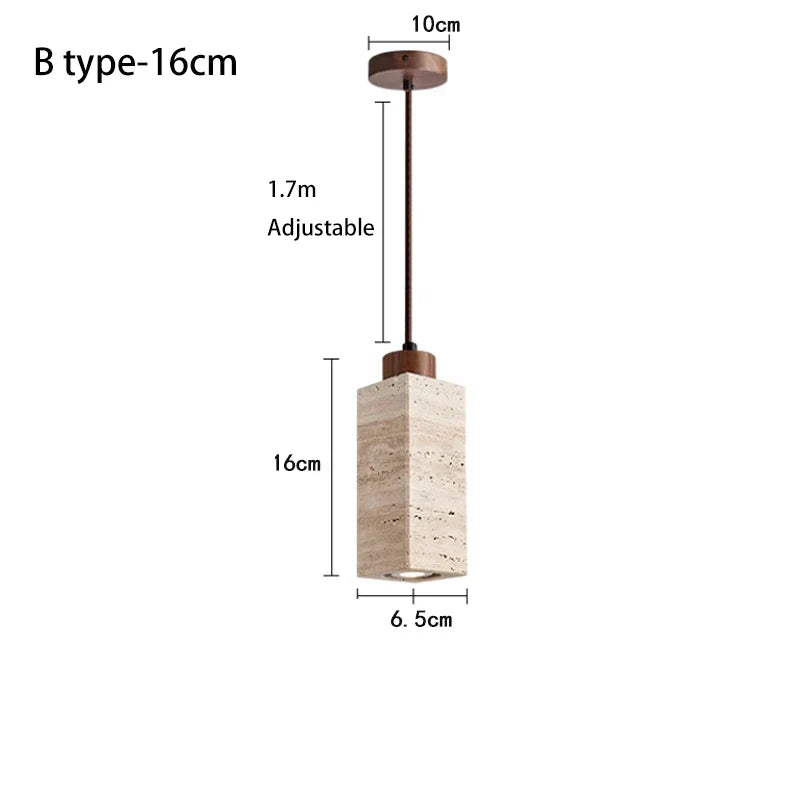 Yellow Stone Pendant Lamp Japanese Style 23cm