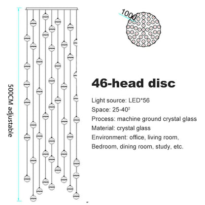 Lámpara de araña LED con bola de cristal DecorBites™ para decoración moderna de salas de estar y dormitorios