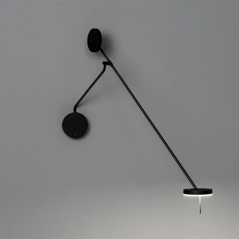 DecorBites™ Black Telescopic Wall Lamp with Adjustable Arm for Living Room and Bedroom