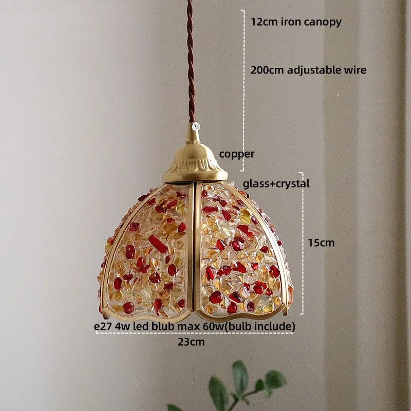 Lámpara colgante LED de cristal DecorBites™: Lámpara colgante estilo Tiffany para sala de estar