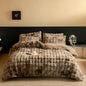 Decobites Luxe Faux Fur & Velvet Patchwork Bedding Set - Duvet, Sheet & Pillowcases