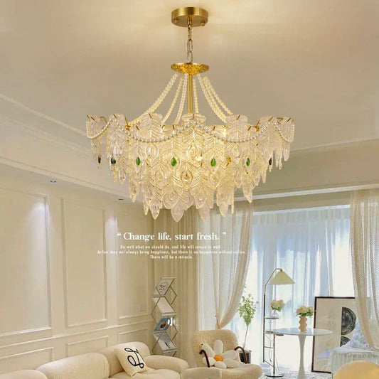 DecorBites™ Crystal Chandelier Light: French Modern Luxury for Living Room, Dining Room, Bedroom