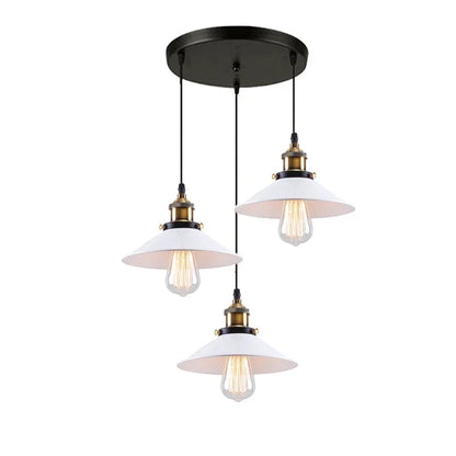 DecorBites™ Industrial Ceiling Chandelier for Kitchen Bedroom Restaurant Home, Black/White, 3 Heads