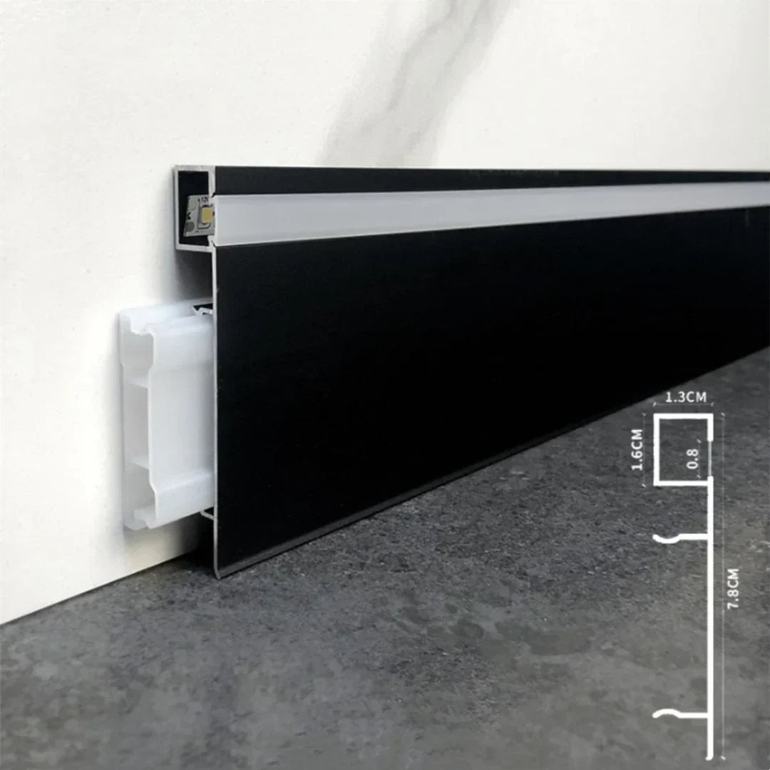 DecorBites™ LED Aluminium Profile Baseboard 1M/2M Linear Light Bar for Surface Mounted Skirting