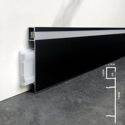 DecorBites™ LED Aluminium Profile Baseboard 1M/2M Linear Light Bar for Surface Mounted Skirting